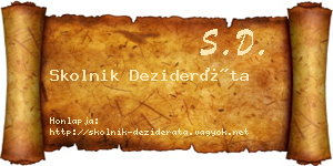 Skolnik Dezideráta névjegykártya